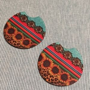 Neoprene car coasters set of 2